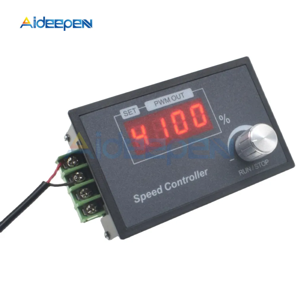 DC 6-60V 6V 12V 24V 36V 48V DC Motor Controller PWM Adjustable Speed Digital Display Encoder Duty Ratio Frequency MAX 20A