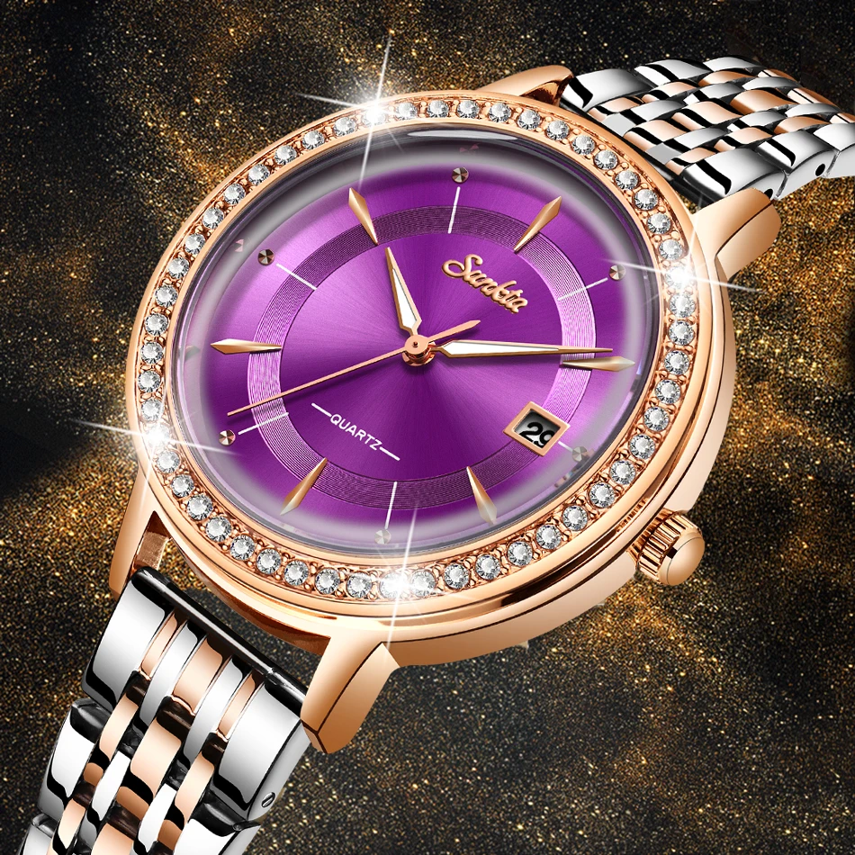 SUNKTA New Rose Gold Women Watch Business Quartz Watch Ladies Top Brand