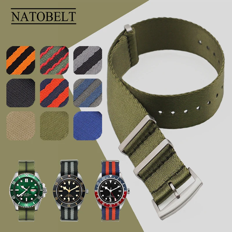Quality Nylon Nato Brand Strap Green James Bond Color Seatbelt Nato Strap 20mm 22mm For Omega 1