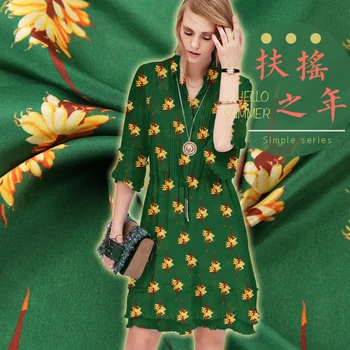 

135 cm wide printed silk fabric meter 12 mm silk crepe de chine fabric micro-perspective shirt dress fabric wholesale silk cloth