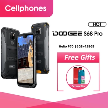 

IP68 Waterproof DOOGEE S68 Pro Rugged Phone Wireless Charge NFC 6300mAh 12V2A Charge 5.9 inch FHD+ Helio P70 Octa Core 6GB 128GB