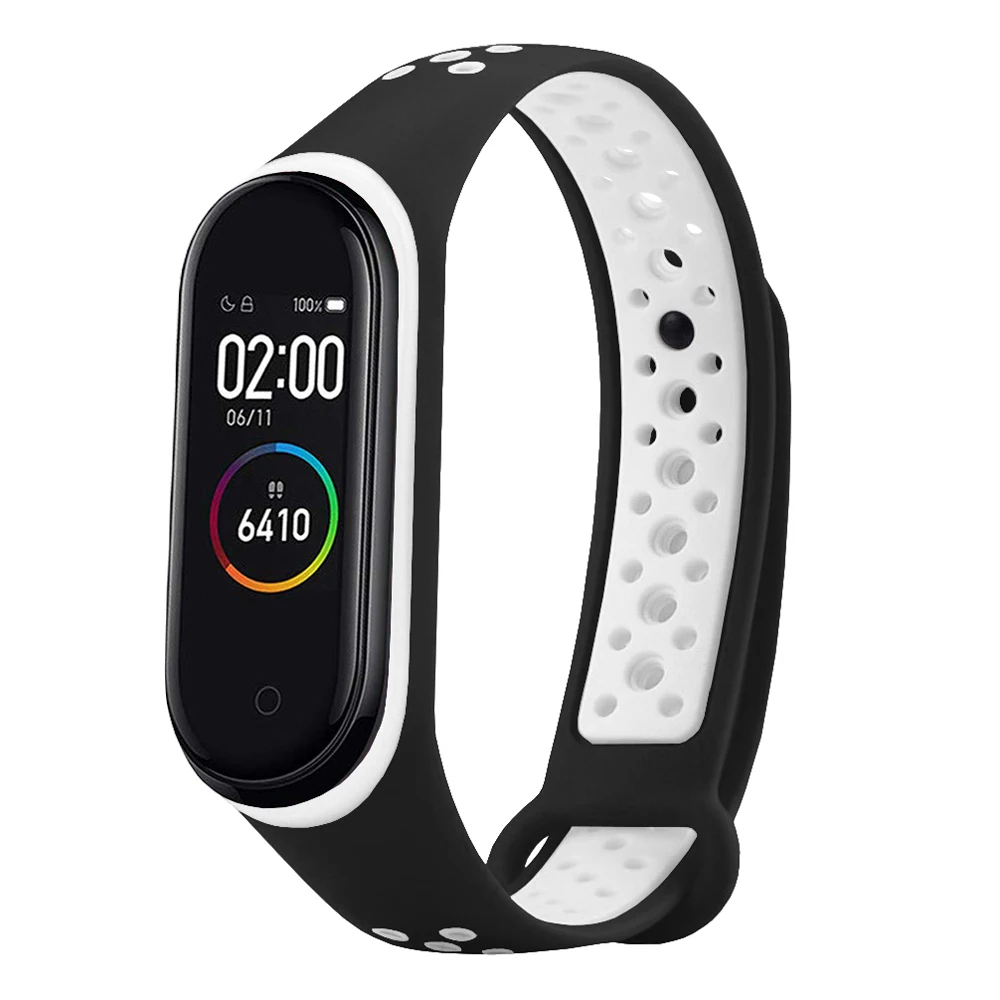 Для Xiaomi mi Band 3 4 ремешок силиконовый двойной цвет mi band 3 4 ремешок mi band 4 аксессуары Замена для Xiaomi mi Band 4 Band