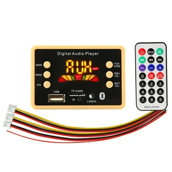 

Bluetooth 5.0 MP3 Decoder Board Module with Display 12V Car USB MP3 Player WMA WAV TF Card Slot /USB / FM with Remote Controller