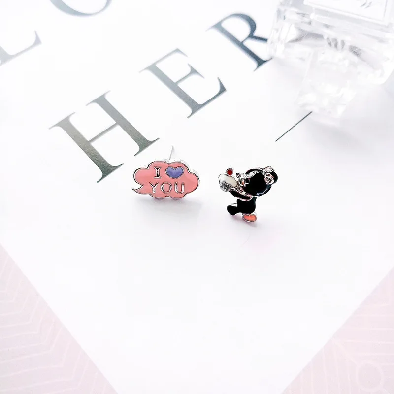 Женские серьги в виде сердца розовые стразы японском и корейском стиле вечерние