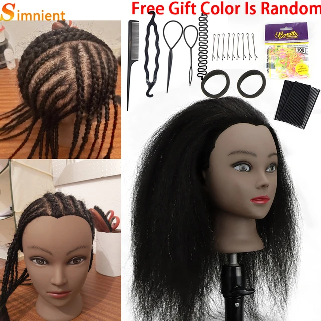 Afro Mannequin Heads With Real Hair Braiding Cornro Practice Dummy