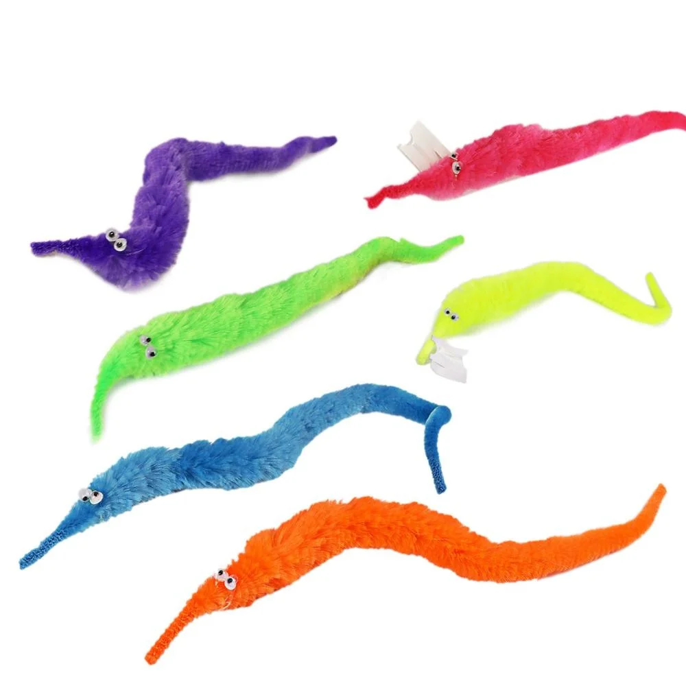 24/64Pcs Worm On A String Fuzzy Trick WormToy Party Favors Bag Fillers Christmas Stocking Stuffer Gifts Assorted Colors For Kids