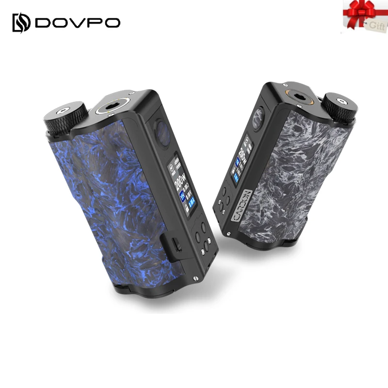 DOVPO Topside Dual Carbon Squonk Box Mod с чипом YIHI с двойной батареей 18650 макс. 200 Вт DOVPO Topside vs Drag 2 чип DNA