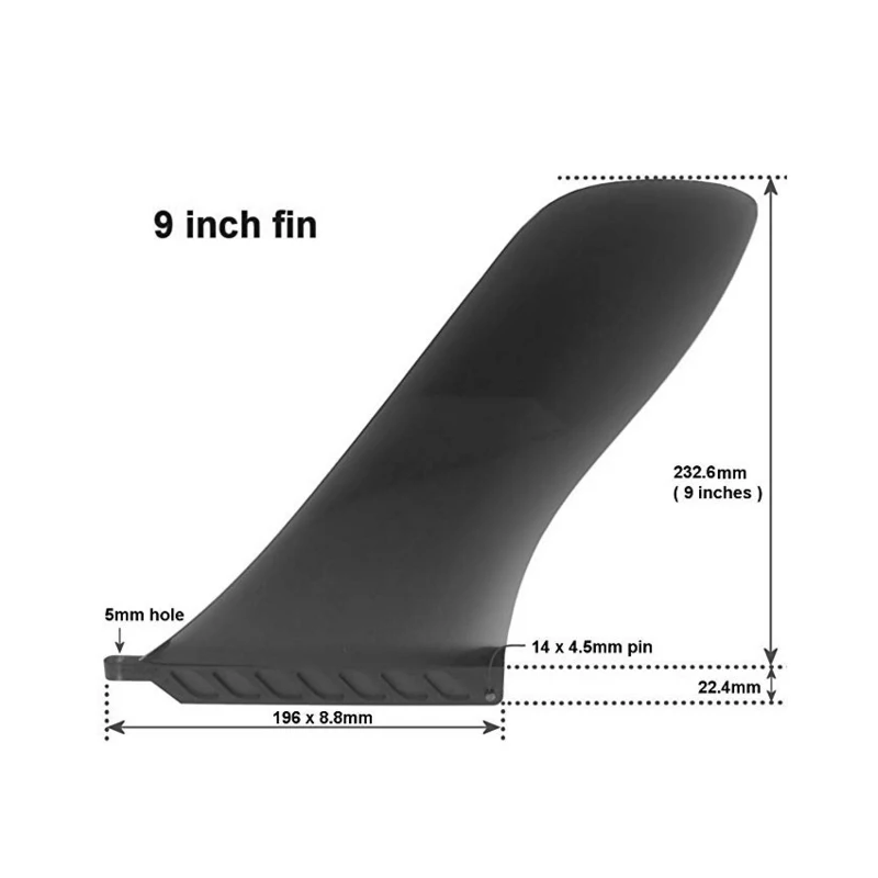 Soft Sarusurf 9" US Safety Flex Fin for Paddle Boards