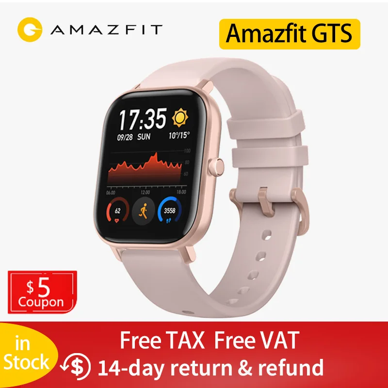 Глобальная версия Xiaomi Huami Amazfit GTS Смарт-часы gps 5ATM водонепроницаемые Смарт-часы здоровье частота сердечных сокращений AMOLED 12 Спортивные