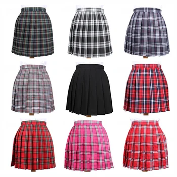 

Japanese Korean Version Woman Skirt Student School Uniform High Waist Pleated A-line Skirt Plaid Short JK Suit with Safety Pants