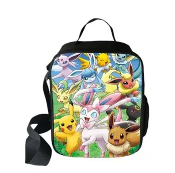 

Cartoon Pokemon Print Multifunction Food Picnic Box Portable Thermal Pikachu Lunch Bags for Women Kid Student Lunch Bag