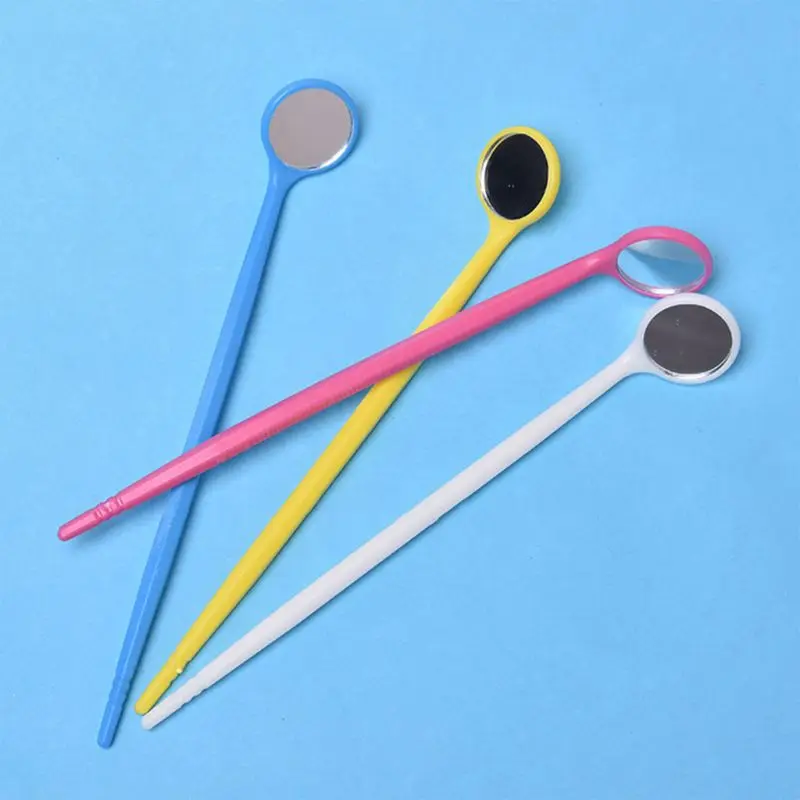 

1Pc Disposable Mouth Exam Mirrors Reflector Anti-fog Plastic Dental Instrument Teeth Whitening Oral Care Tool Random Color