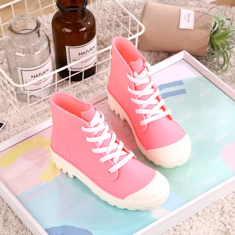 

E2 New Style Korean-style Fashion Rain Boots Low-Top Anti-slip Leather Belt Warm Rain Shoes Rubber Boots Women's Rain Boots