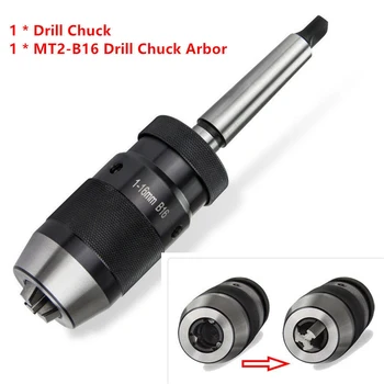 

1-16mm MK2 Durable Machine Live Center Taper Accurate Self Tighten Portable Drill Chuck Lathe Tool Keyless Steel MT2-B16 Arbor