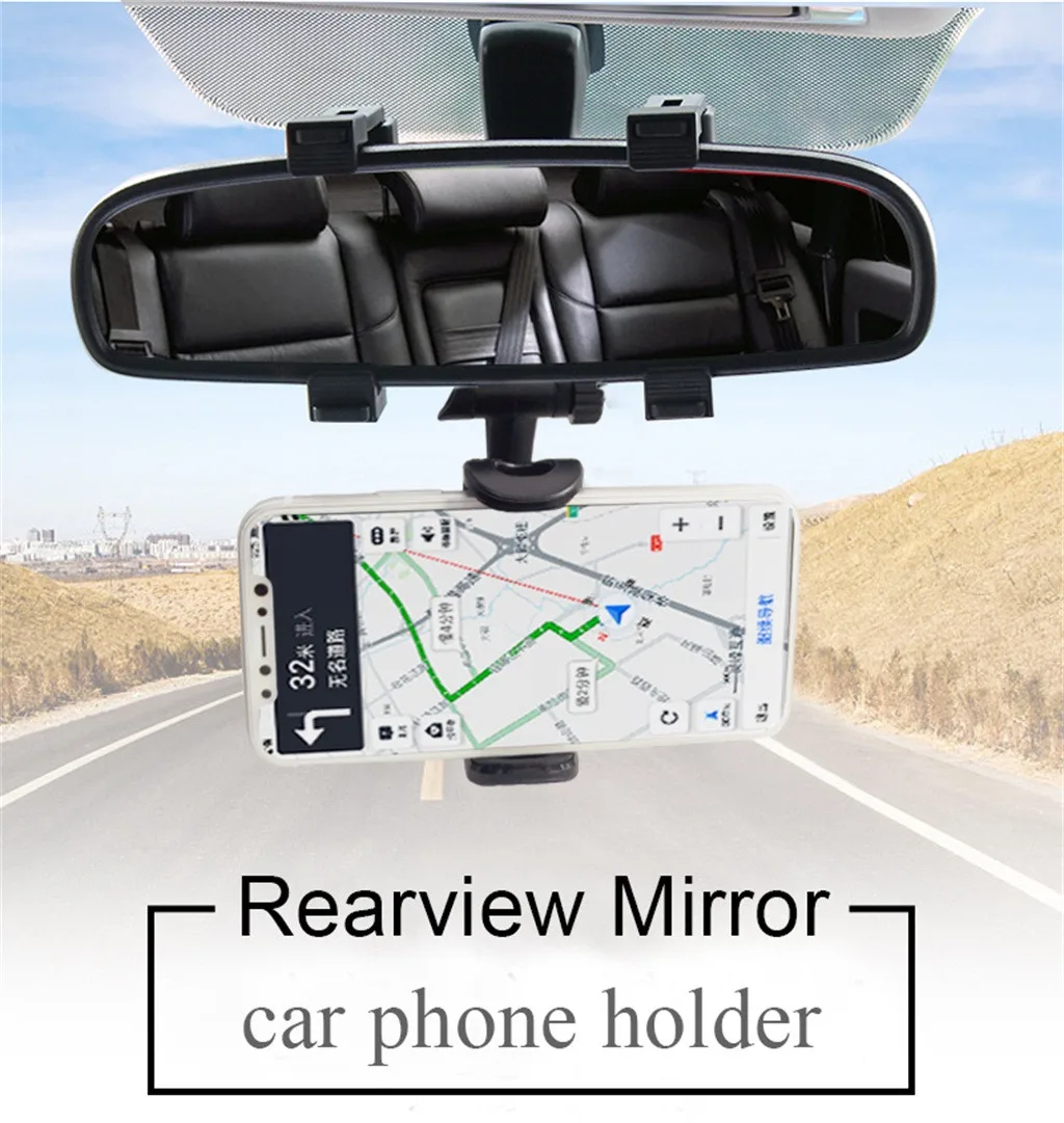 

CARPRIE Universal Car Rear View Mirror Mount Holder Stand Cradle For Cell Phone GPS 360 Degree Camera DVR Recorder Sunvisor
