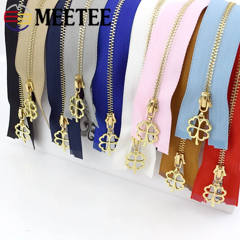 Meetee 5 шт. 40 см 3# Металлические молнии открывающийся автоматический замок золотая молния DIY сумки кошелек одежда Декор молния Швейные аксессуары ZA039