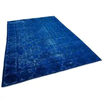

215x314 Cm Blue Handmade Over Dyed Rug-7x10 Ft