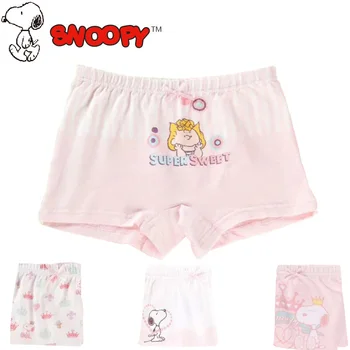 

LINLAN 4Pcs Baby Girls Panties Cotton Underwear Cute Underpants Snoopy Girl Teenage Cartoon Kids Panties Children Short Briefs