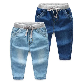 

Spring Summer Boys Girls Jeans Fashion Clothes Solid Pants Denim Clothing Children Kids Baby Casual Bowboy Long Trousers 2-7Y