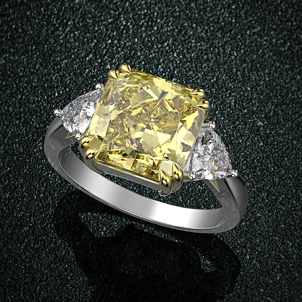 moissanite citrino safira pedra preciosa casamento anel