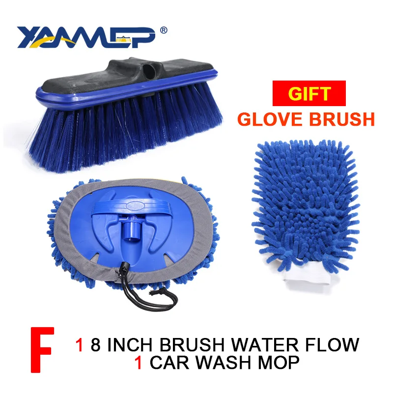 Car Brush-Mop Car Wash Brush Cleaning Mop Chenille Broom Water Flow Windows Squeegee Telescoping Handle Foam Bottle Car Accessories Xammep - Цвет: Car Brush-Mop
