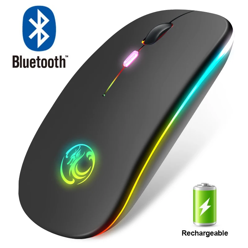 Беспроводная мышь Bluetooth RGB перезаряжаемая компьютерная беспроводная Бесшумная