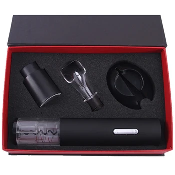 

New Electric Wine Opener Battery Powered Cordless Wine Opener With Foil Cutter Vacuum Wine Stopper And Wine Pourer,Christmas Set
