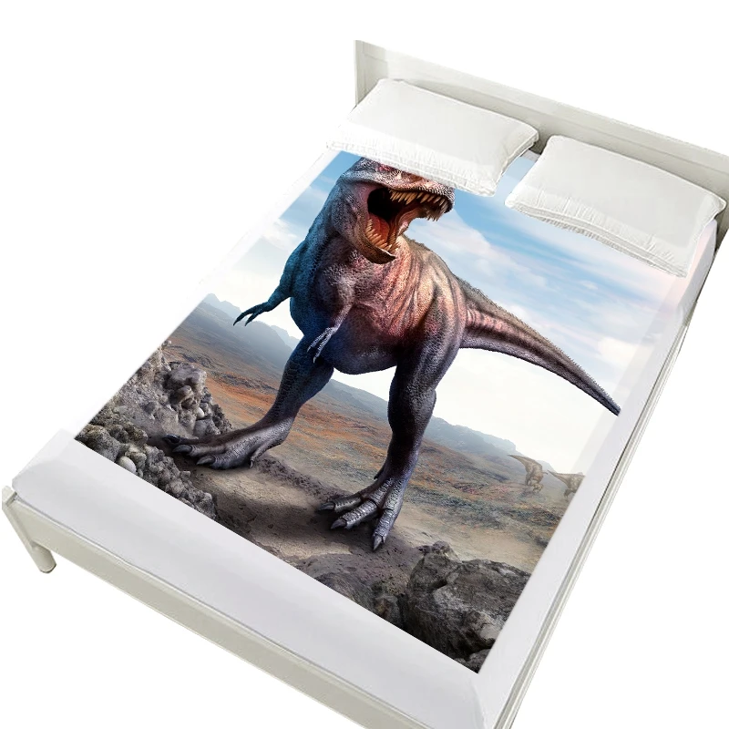 dinosaur-8 3D простыни на резинке кровать, мультфильм простыня, матрас покрытие для детей/детей. Постельное белье тираннозавр динозавр - Цвет: dinosaur-8