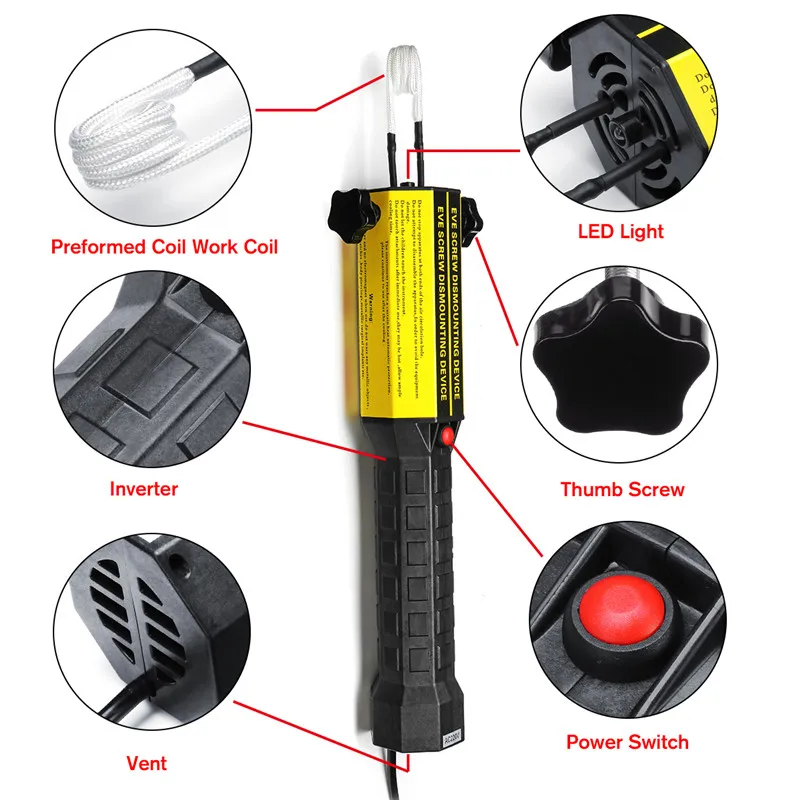 Индукционный нагреватель болт теплоотвод индукционно-магнитный нагреватель 220 В/110 в винтовой инструмент для удаления болтов инструмент для ремонта