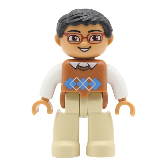 Big Size Action Figures City Princess Policemen Family Building Block Doll Character Accessory Toys Assembly Children Kids Gift Uncle B