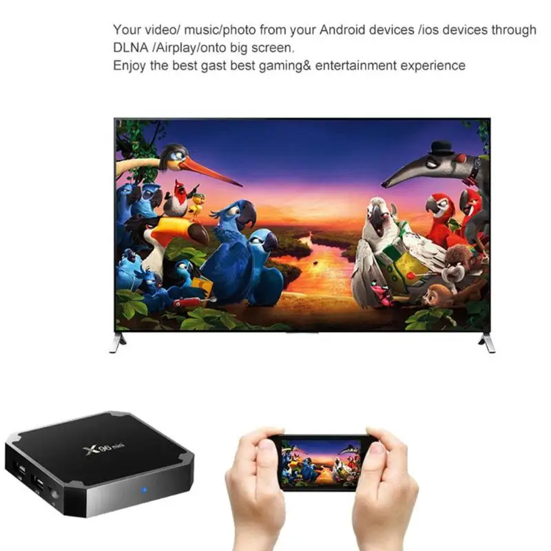 X96 мини Android7.1 Смарт ТВ коробка 1+ 8 ГБ/2+ 16GB Amlogic S905W 4 ядра 2,4 ГГц Wi-Fi IPTV Set-top Box с инфракрасное усиление