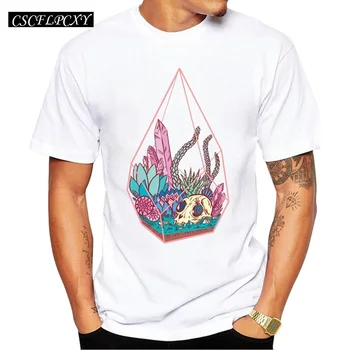 

2019 Crystal Nature Men T-Shirt Hipster Short Sleeve T Shirt Fashion Printed Tee O-Neck Casual Tee Tops