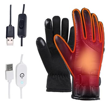 

Winter Electric Heated Gloves Windproof Cycling Warm Heating Touch Screen Skiing Gloves USB Powered Heated Gloves For Men Women