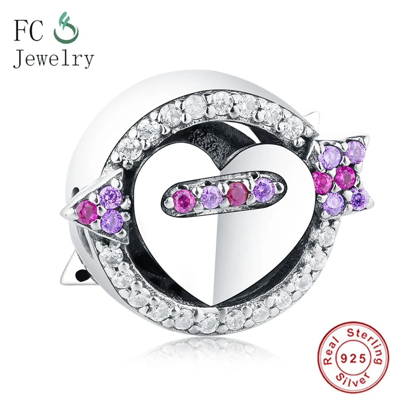 Fit Original Charms Bracelet 925 Sterling Silver Sparkling Arrow &amp Heart Charm Jewelry For Love Wedding Anniversary Gift | Украшения и