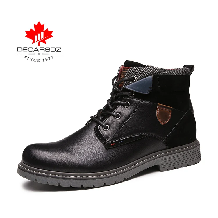 Осенняя обувь для мужчин; ботильоны; botas; коллекция года; модные зимние уличные удобные мужские ботинки; мужские Брендовые повседневные ботинки; мужские ботинки на шнуровке - Цвет: DK-B-1003-1