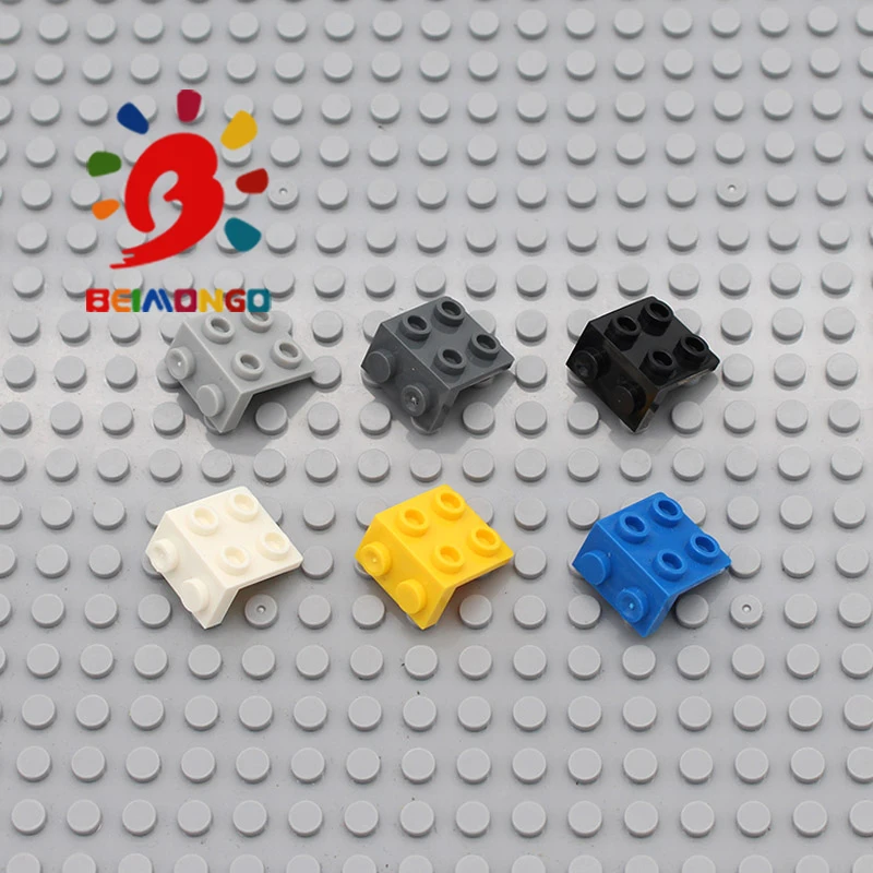 Free Shipping!BEIMONGO Building Blocks Angle Plate 1x2/2x2 100PCS Bracket Intelligent DIY Kids' Toys can be compitabled
