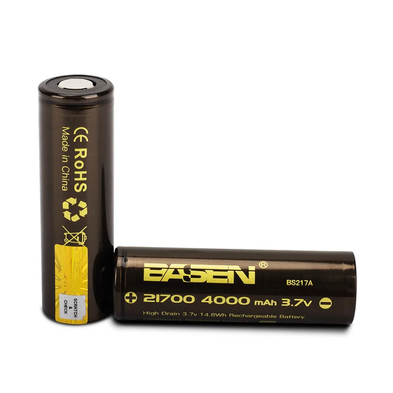 BASEN BS217A 21700 перезаряжаемая батарея 3,7 V 4000mAh Высокая емкость 21700-30A литиевая батарея для светодиодного фонарика Новинка