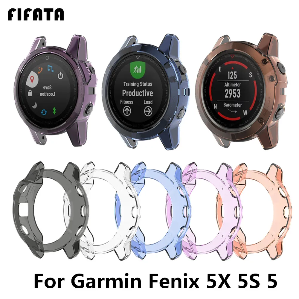 Чехол FIFATA для смарт-часов Garmin Fenix 5X 5 5S мягкий силиконовый чехол из ТПУ бампер Fenix5