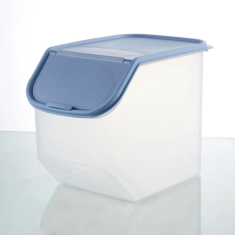 Коробка для хранения продуктов, рис бобы Stoarge Jar, уплотнительная крышка, кухонная пищевая герметичная закуска, сухофрукты, зерно, ящик для хранения, большая емкость - Цвет: Синий