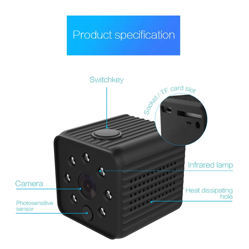Wireless Mini DV Camera Automatic IR Night Vision With Light Sensitivity HD 1080P Wide Angle Long Time Working Simple Operation