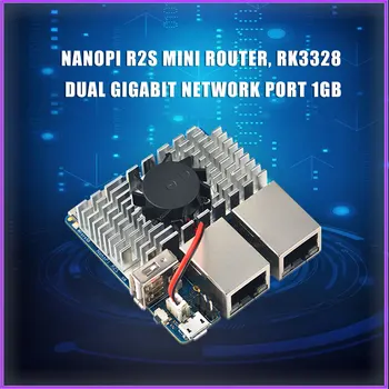 

NanoPi R2S mini router RK3328 dual gigabit network port 1GB large memory OpenWrt / LEDE With Heatsink with fan