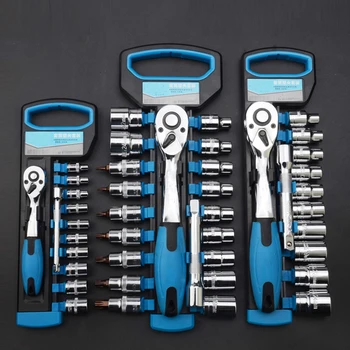 

Car Toolbox Rolling Mechanic Tool Cart Combination Set Chrome Steel Vanadium Ratchet Wrench Cycle Socket Wrench Kit Sewiyolin