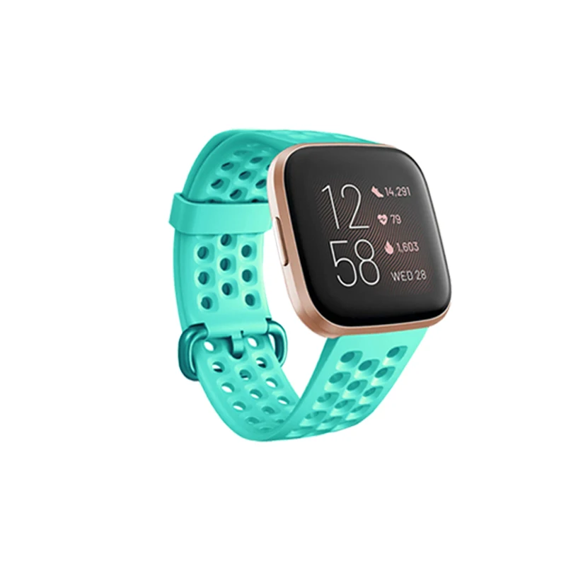 Baaletc для Fitbit Versa/Versa 2 отверстия для вентиляции браслет дышащий ремешок для часов с отверстиями для воздуха для Fitbit Versa 2 браслет - Цвет: WATER GREEN