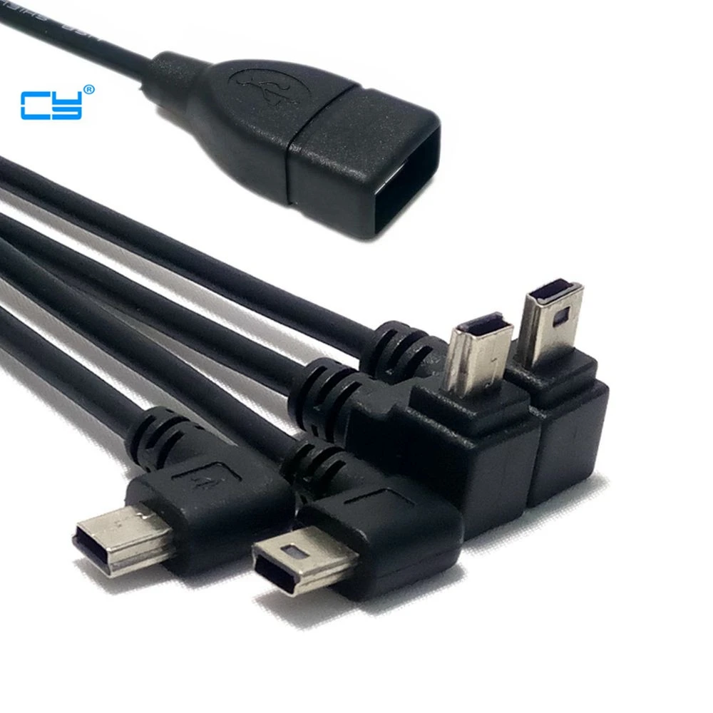 Мини usb OTG кабель 90 градусов под углом вверх/вниз/влево/вправо/прямой OTG адаптер 5Pin мини usb строка данных для автомобильного аудио и т. Д