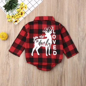 

Kids Baby Girl Boy Bodysuit Red Black Plaid Autumn Long Sleeve Pocket Xmas Top Girls Boys Clothing Cute Bodysuits 0-18 Months