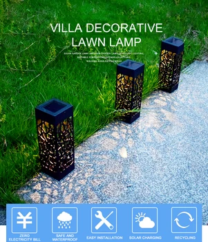 

1pcs Solar Light Hollow Lawn Light Waterproof Led Light Eco-friendly Garden Lamp Home Street Lamp Durable Charging Night Light