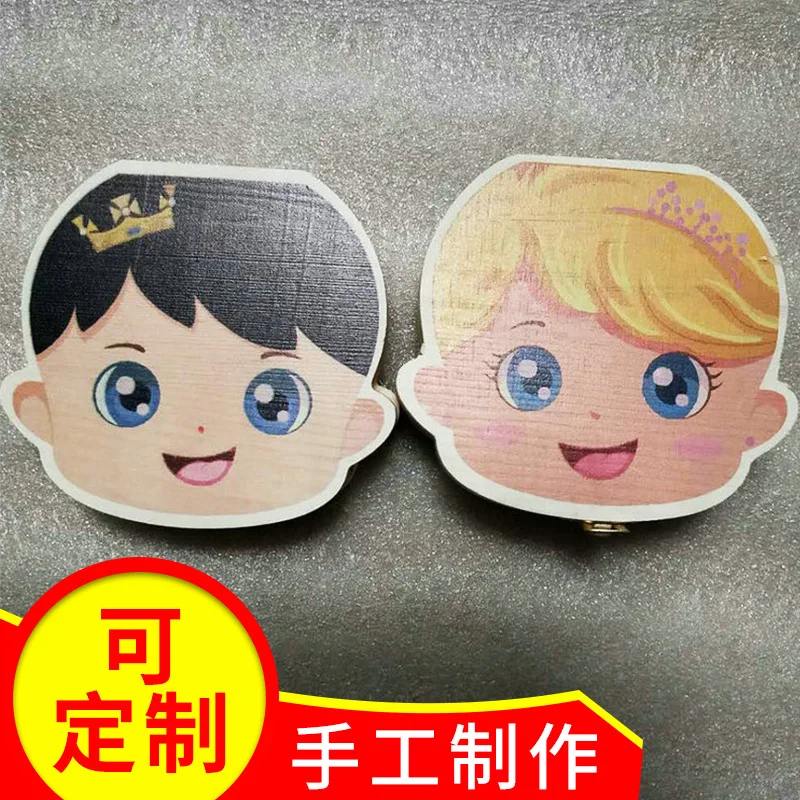 Wooden BABY'S Milk Teeth Box Infant Lanugo Teeth Wood Storage Box Children ya wu Storage Case Colorful Box