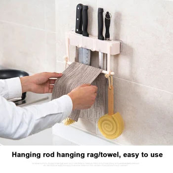 

Creative Multi-Purpose Rack Seamless Punch-free Bathroom Towel Brush Tools Knife Holder Storage Tool Rack Kitchen Organizer
