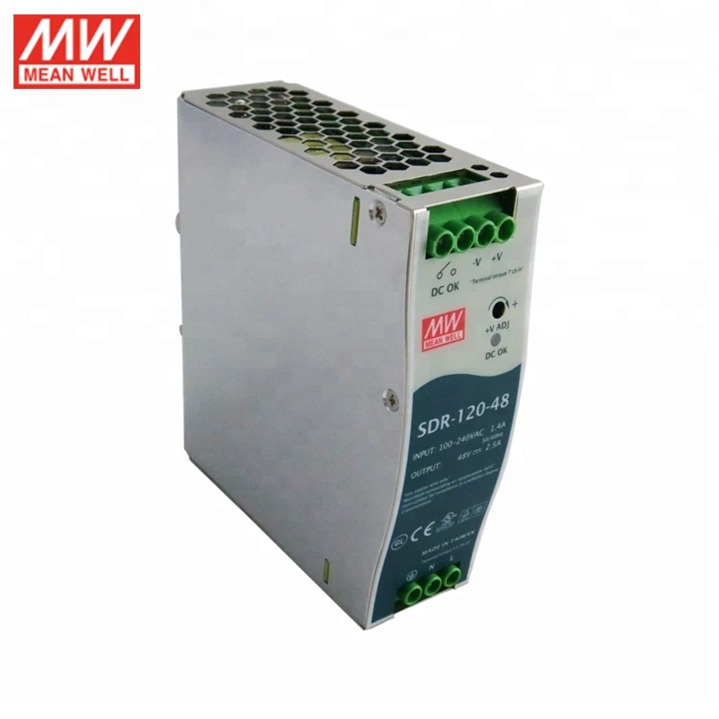 SDR-120-48 MEAN WELL 120W 48V тонкий din-рейку импульсный источник питания 110V/220V AC к 48VDC 2.5A