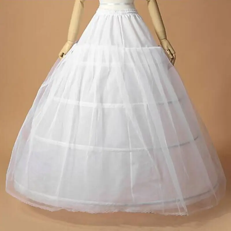 Bride Bridal Wedding Dress Support Petticoat 3 Hoops 1-layer Yarn Skirt Women Costume Skirts Lining Liner